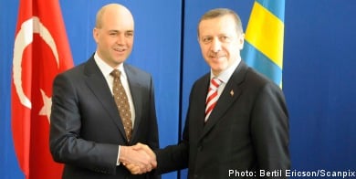 Reinfeldt offers suppport to Turkish counterpart