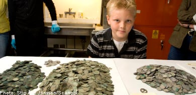 Nine-year-old boy finds buried treasure