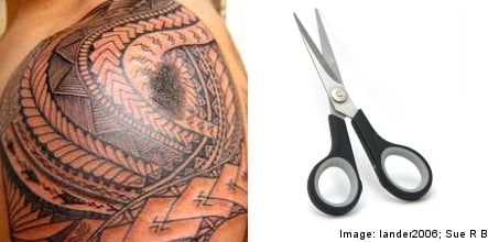 Pair held for using scissors to remove man’s tattoos