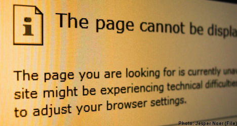 Tech glitch darkens Swedish websites