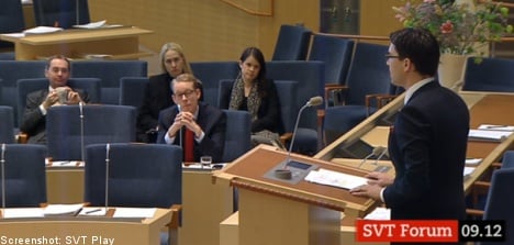 Swedish house debates migration policy