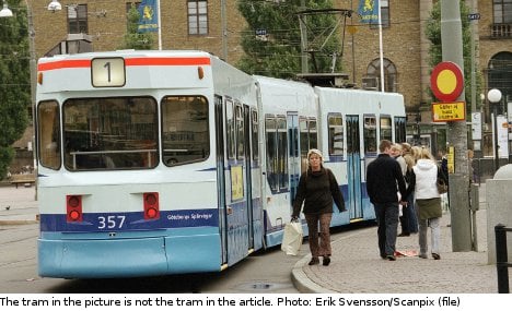 Disabled Swedes in Gothenburg tram sit-in