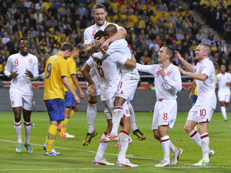 England celebrate one of their goalsPhoto: Claudio Bresciani/Scanpix (File)