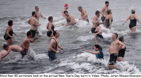 New Year’s Day bathers brave the Baltic