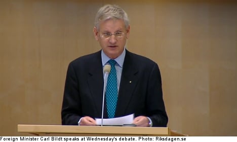 Sweden a ‘humanitarian super power’: Bildt