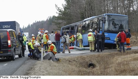 Swedish teens injured in school bus crash