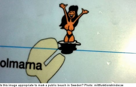 Topless Swedish beach bunny sparks outrage