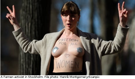 Topless Femen activists target Swedish mosque