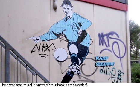 Graffiti daycare tribute for Ajax hero Zlatan