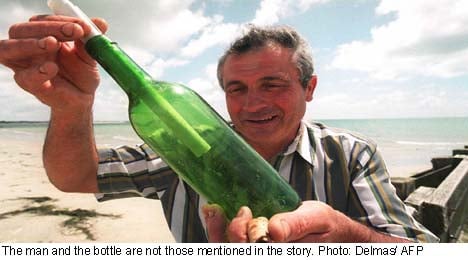 Message in a bottle found after 20 years