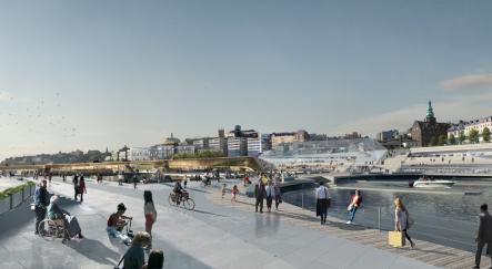 New Slussen will even have a "water park" of sorts.Photo: Foster + Partners och Berg Arkitektkontor