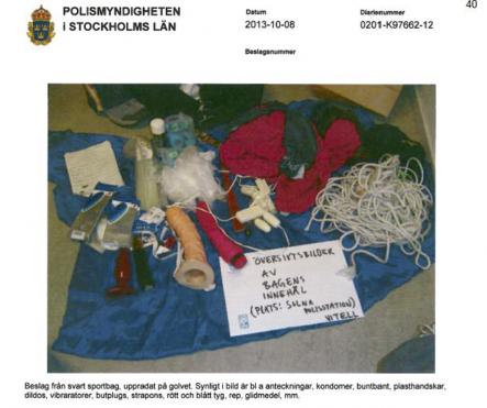 There were also sex toys in the suspect's belongingsPhoto: Swedish Police/Scanpix