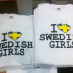 This souvenir, which also comes in the "I love Swedish boys" version, is a mystery. What is the best thing that can happen if you're seen wearing it? Do you think it will be some kind of turn-on for Swedish girls? If perhaps you already have a Swedish girl of your own, do you think she will be impressed that your love for her extends to all of her countrywomen? It's a lose/lose souvenir, with a cheese rating of 9/10Photo: The Local