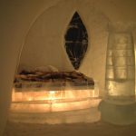 The igloo was initially just 45 square metres, but the Icehotel now covers an area the size of a professional soccer field. Photo: Photographer unknown/Icehotel (Art suit, early 2000's)