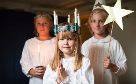 Swedish schoolboy in female saint role row