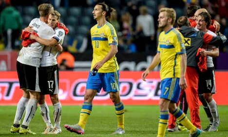 Swedes lose Euro 2016 clash with Austria