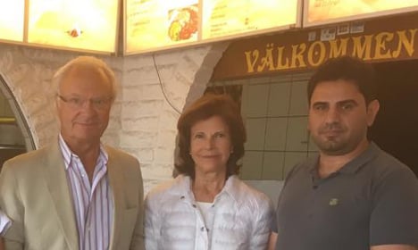 See Sweden's King and Queen pop out for pizza