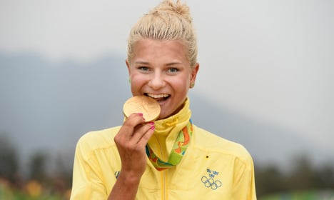 Patched-up Swede wins women’s mountain bike gold