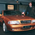 Volvo design director Peter Horbury presents the Swedish car manufacturer latest model in 1996: the C70.Photo: AP Photo/Michel Lipchitz