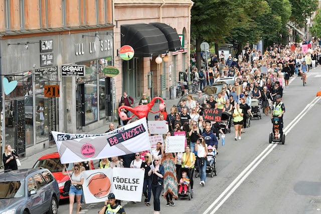 Protesters march against ‘chaos’ in Swedish maternity care