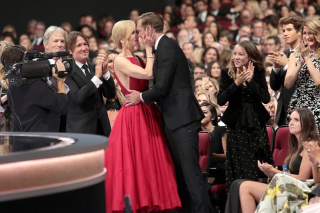 Alexander Skarsgård thanks his mum in Emmy speech (and kisses Nicole Kidman)