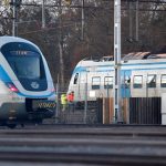 Commuter train derails in Stockholm
