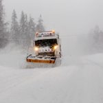 Snowploughs were doing their best at clearing the roads. Photo: Henrik Sjöholm/ TT