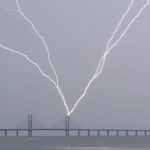 In pictures: Lightning strikes Öresund Bridge pylons