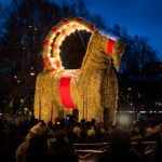 New Year Record: Swedish straw goat survives third Christmas in a row