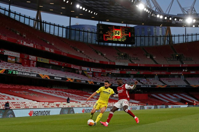 Arsenal play to an empty stadium