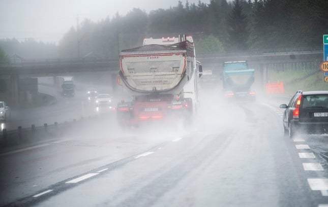 Floods and transport disruption after heavy rainfall across central Sweden