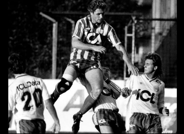 Glenn Hysén in a match between Hammarby IF and IFK Göteborg in 1986. Photo: Jack Mikrut / SvD / TT