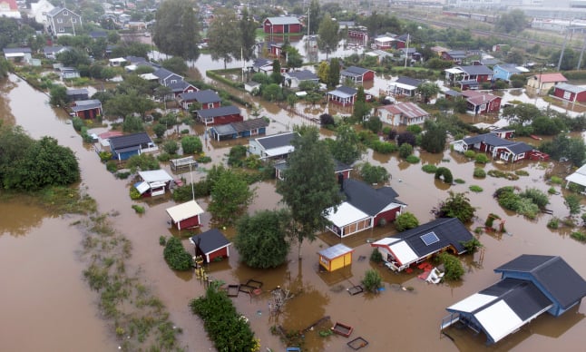 ‘Don’t come here’: Swedish city of Gävle flooded after DOUBLE a month’s worth of rain falls overnight